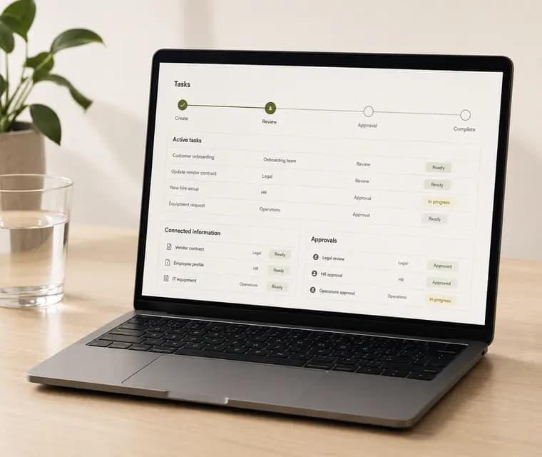 A team reviewing operational software